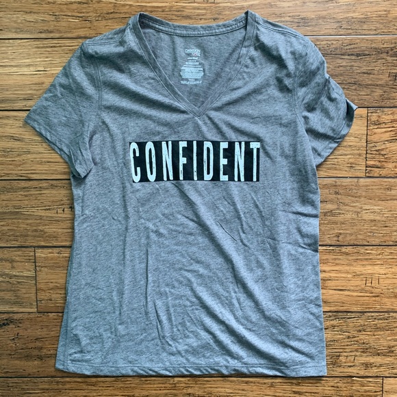 Danskin Tops - 5 for $25 - Grey Confident Graphic V Neck Tee Danskin Tops - 5 for $25 - Grey Confident Graphic V Neck Tee
